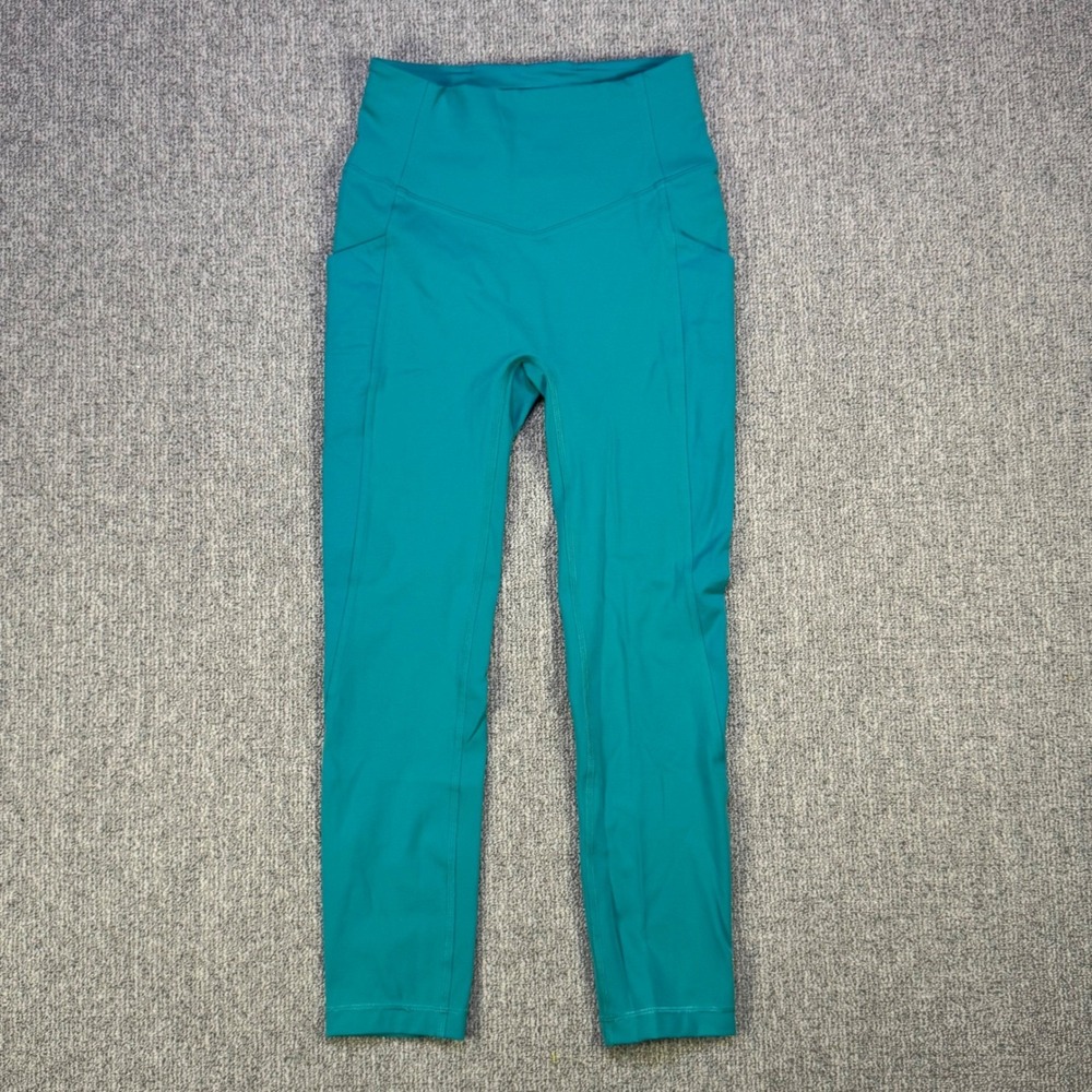 Lululemon‎ Wunder Train High Rise Tight Pockets Size 4 Teal 23.5 Inseam